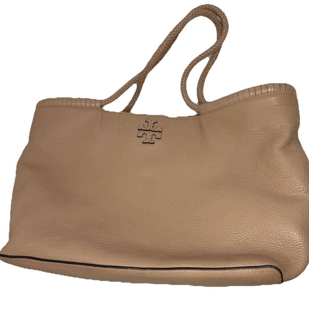 NEW TORY BURCH LEATHER TAYLOR TOTE DEVON SAND NEW WITH TAGS - Picture 2 of 11